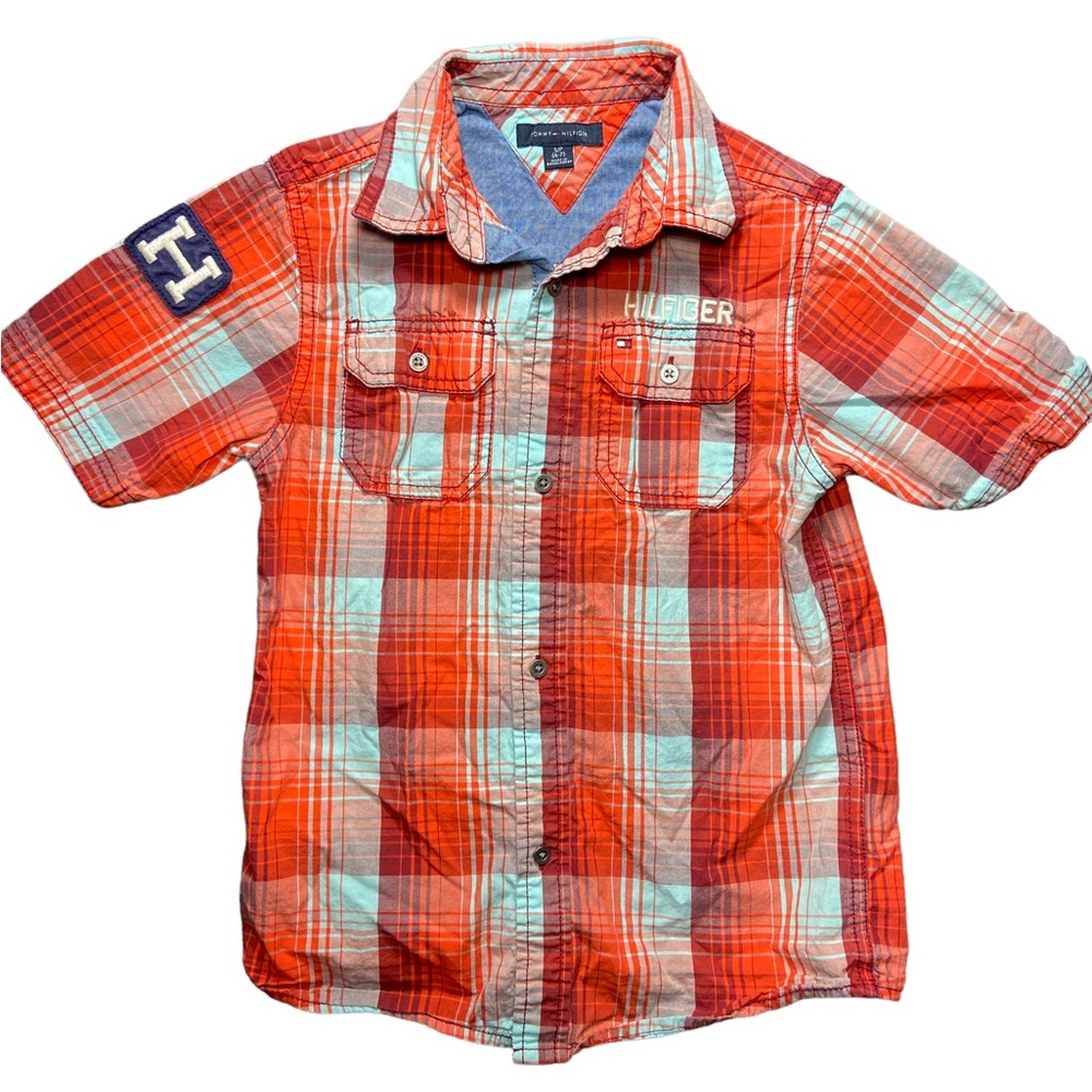 TOMMY HILFIGER BOYS BUTTON UP SHIRT SIZE SMALL 6/7